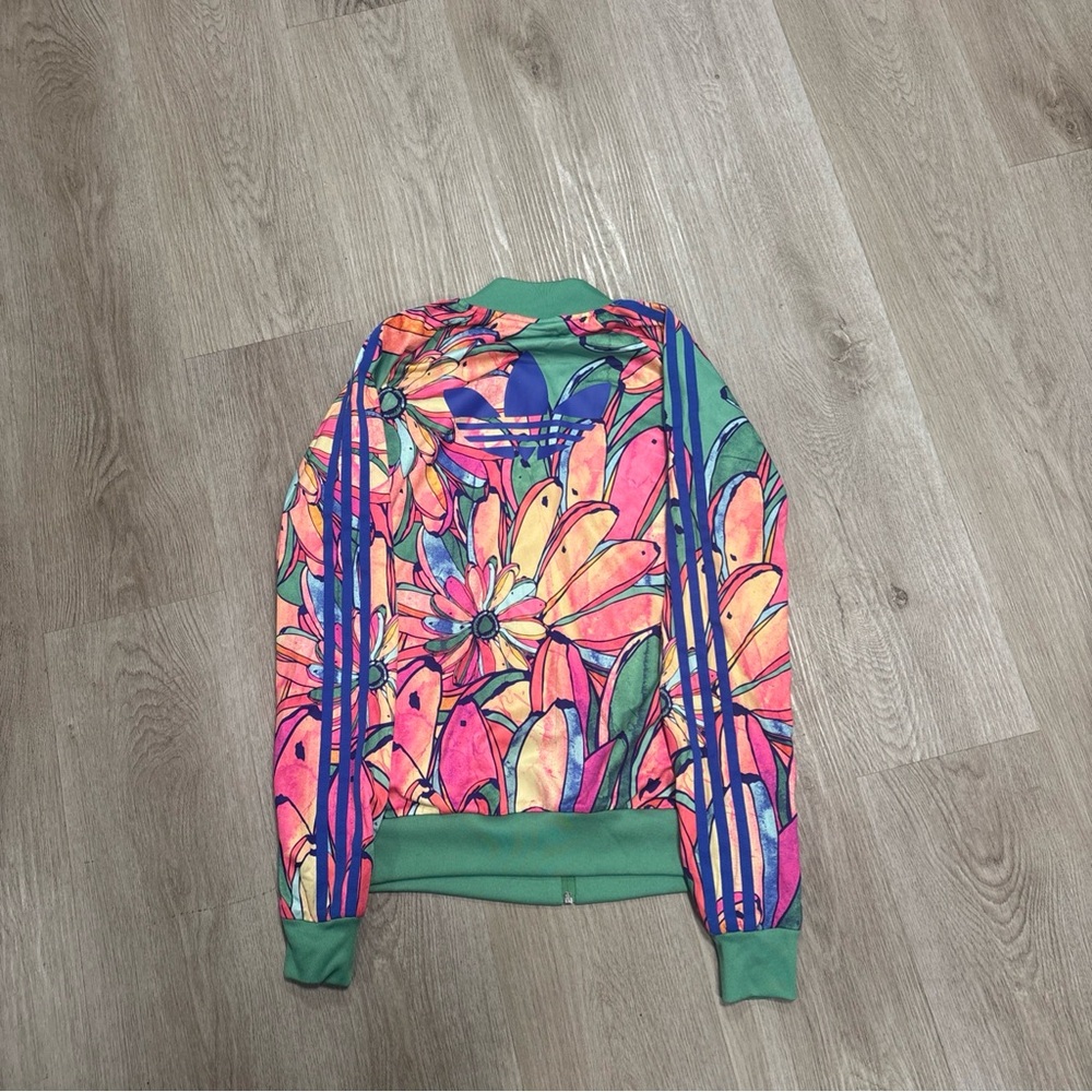 Adidas Multicolor Floral Jacket with Green Accents - Picture 5 of 9
